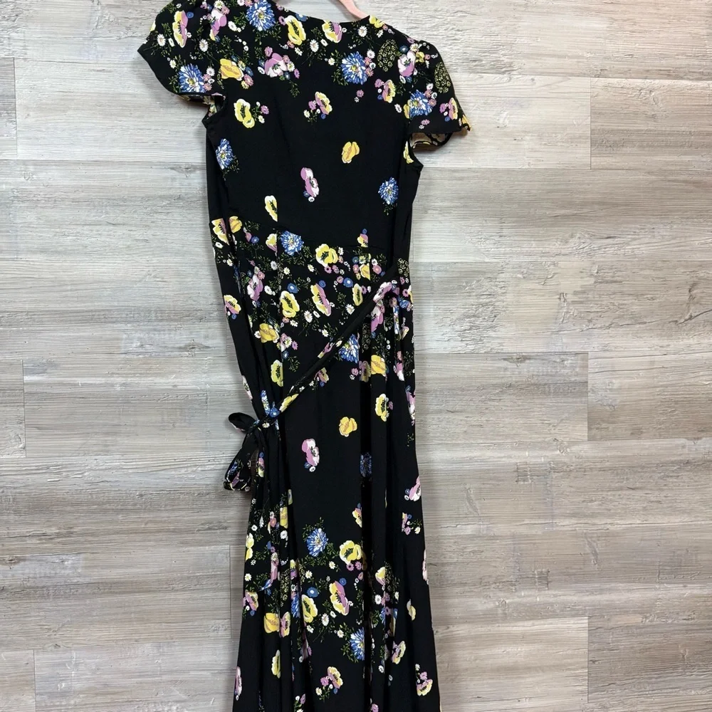Free People Boho Floral Wrap Maxi Dress | Tulip Sleeves | XS